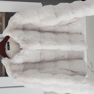 White faux fur jacket